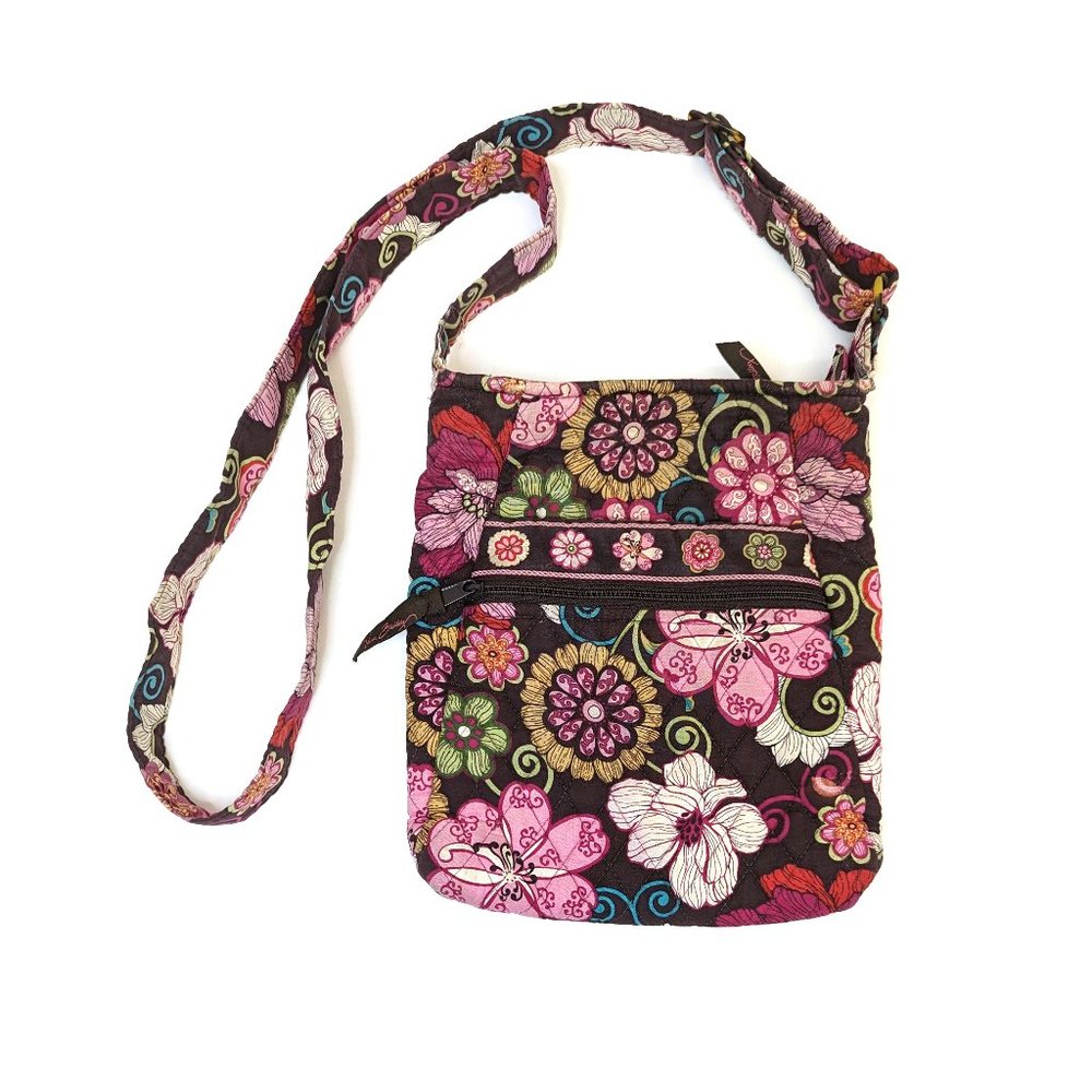 Vera Bradley Hipster Mod Floral Crossbody Hipster Shoulder Bag Paisley Zip Front - Picture 1 of 5
